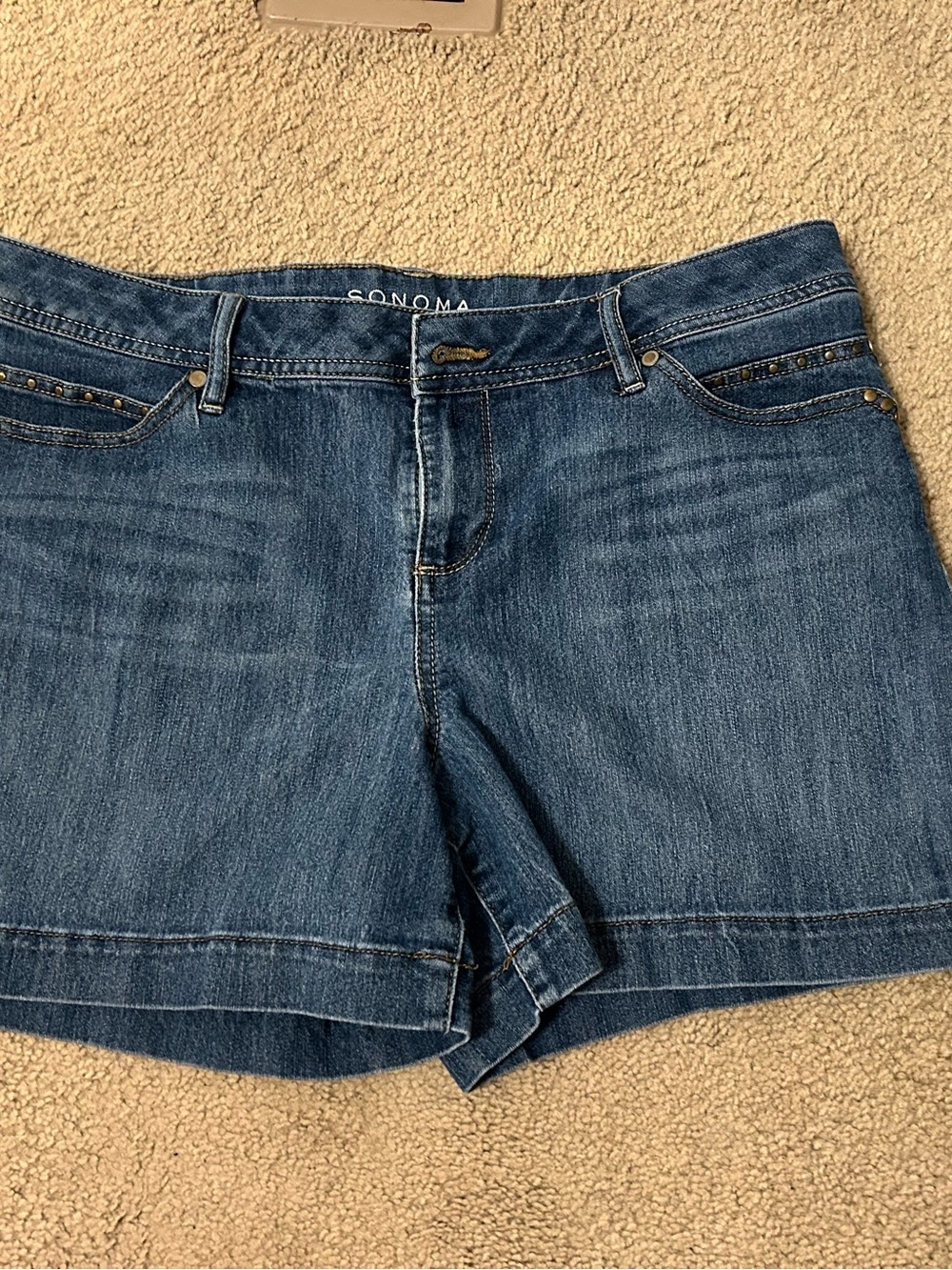 SONOMA Blue Denim Jean Shorts with Stud Accents